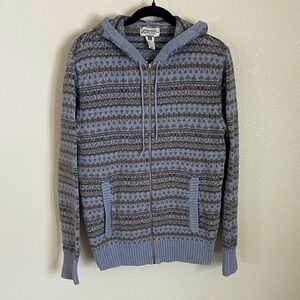 American Rag Fair Isle Cardigan Sweater Women’s XL Cotton Full Zip Scandi Chunky